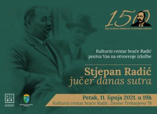 Kulturni centar braće Radić poziva Vas na otvorenje izložbe “Stjepan Radić – jučer, danas, sutra” autora Ivice Valenta